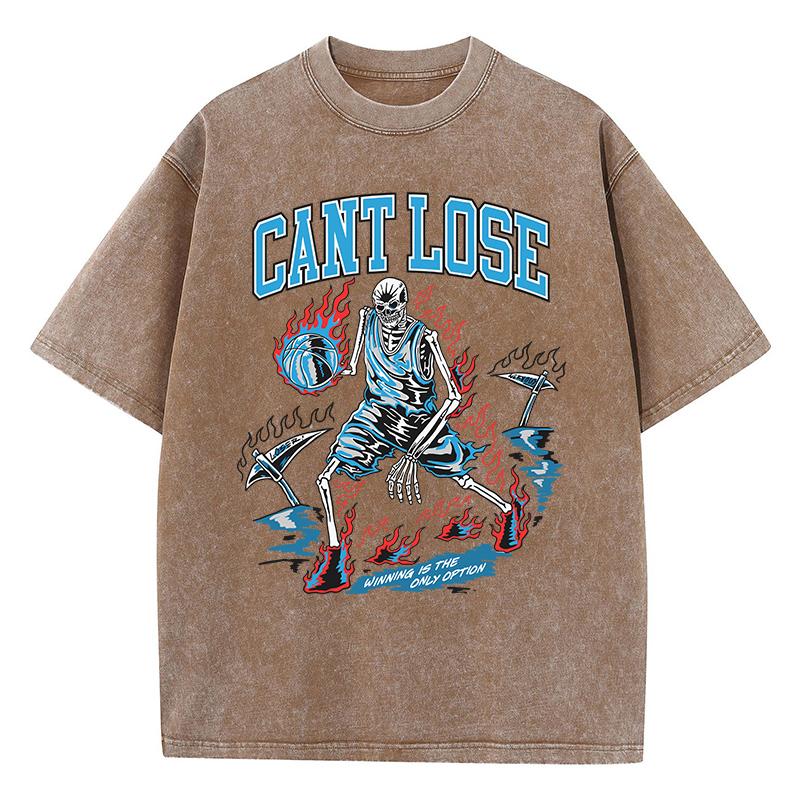 Womans Acid Wash T-Shirts California Basketball Manga Printing Tops Crewneck Oversized Cotton Tee Shirts Trend Clothes