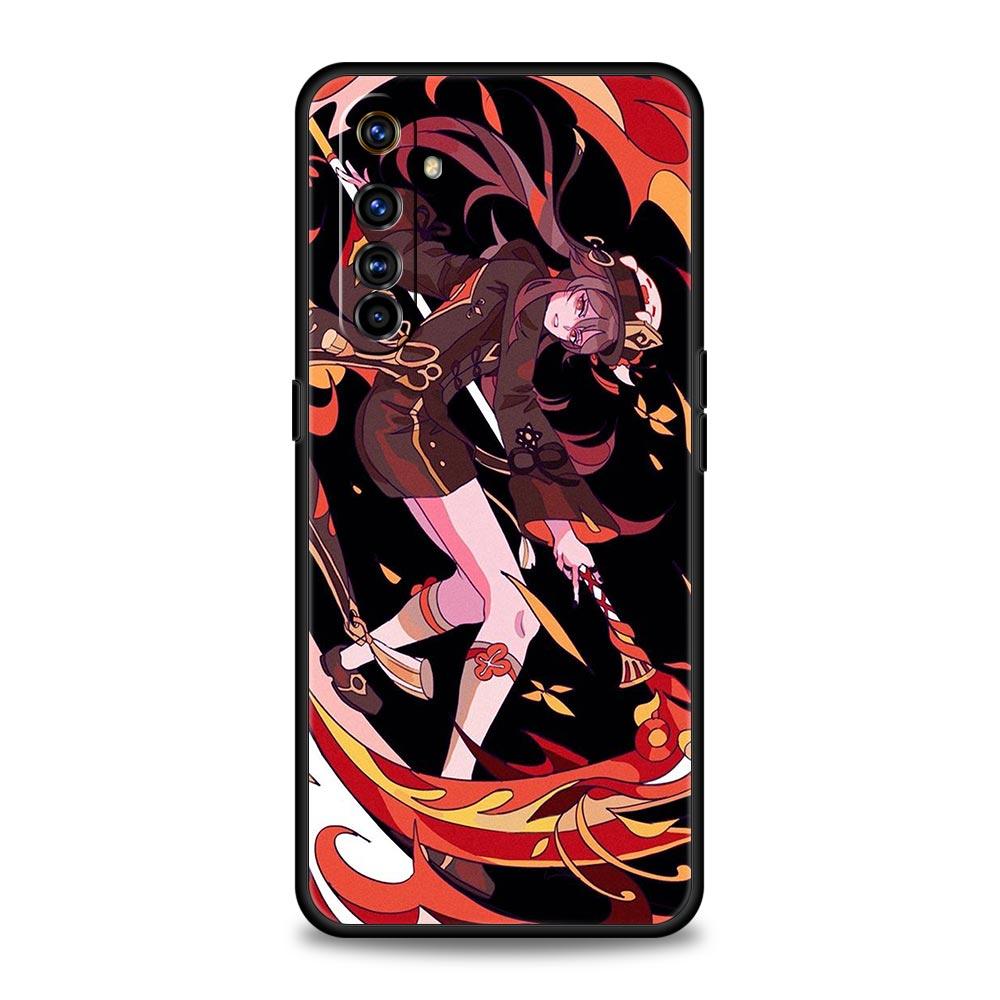 

Милый Genshin impact для Realme 9i роскошный чехол для телефона 9 8 5G GT2 7 6 Pro Plus 8i C21 C3 C11 C25 черный силиконовый чехол Coque Fundas Realme C3