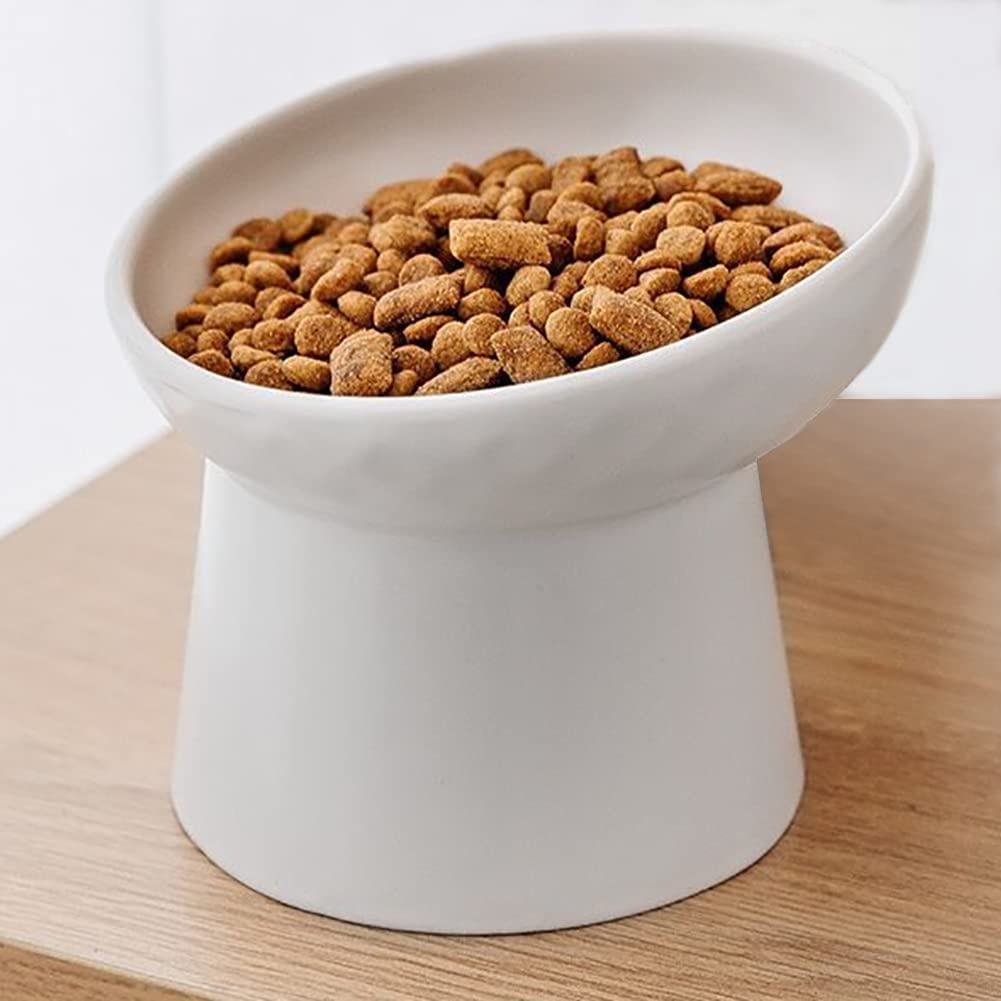 

Vevesoas Cat Food Ceramic Cat 15 Degree Cat Food For Drinking Mistress for Dogs and Reduced Loading on the Sheet and Lower Prevents Easy Cat Food Cat