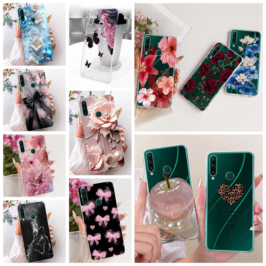 Pentru Huawei Y6P Huawei Y6 Y6s 2019 Y6 Pro Carcasă Telefon Imprimată cu Flori Fluturi Fundă Bumper Silicon Moale Transparent Fundas
