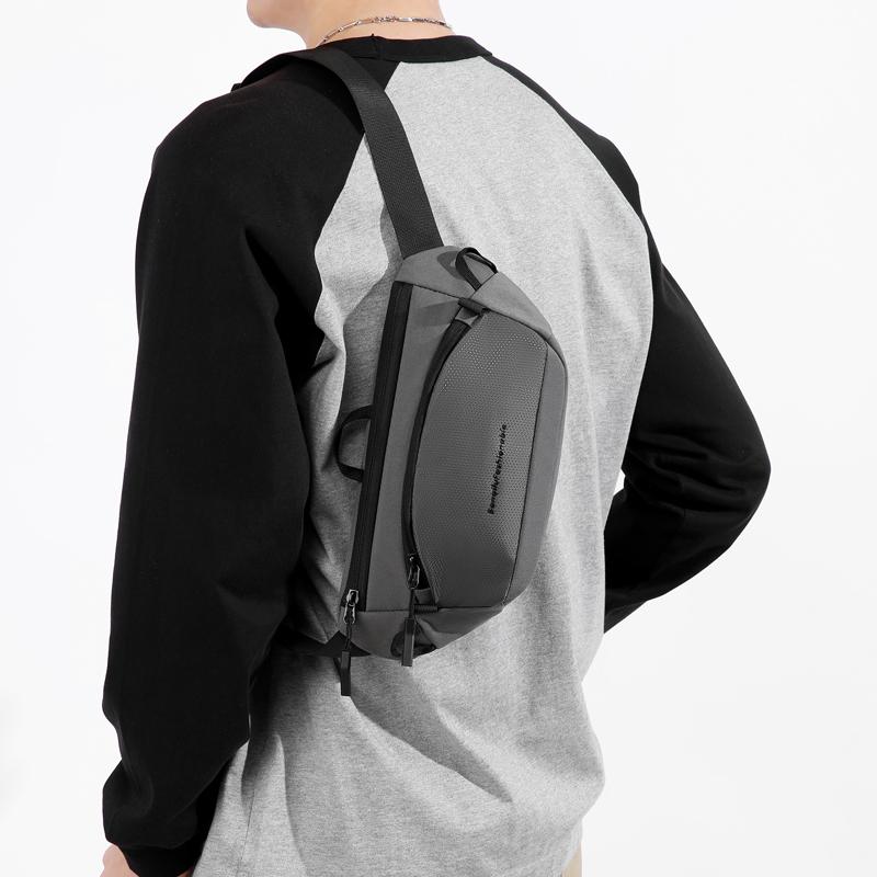 Men's Anti-theft Waist Pack Large Capacity Multi-layer Chest Bag Water Resistant Sling Shoulder Fanny Pouch for Travel Business