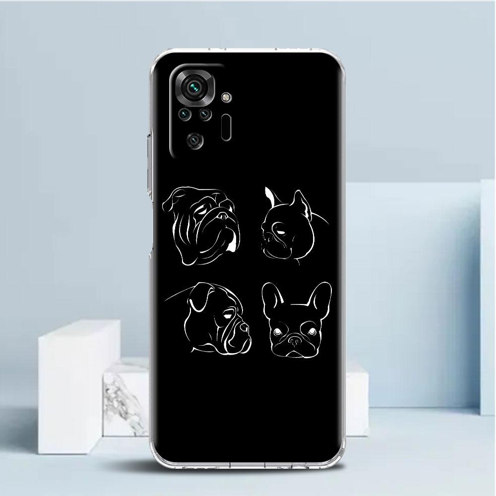 French Bulldog Clear Case For Xiaomi Redmi Note 11 Pro 10 9 9S 8 8T 7 9A 9C 9T 10 10C K40 Transparent Soft Phone Cover