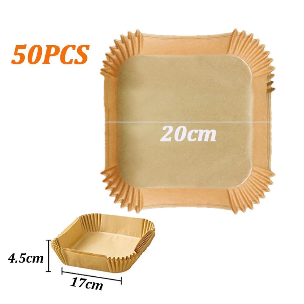 150PCS Kitchens Accessories Air Fryer Paper Kitchen Utensils Disposable Square Round Pastry Molds BBQ Plate Non-stick Pad