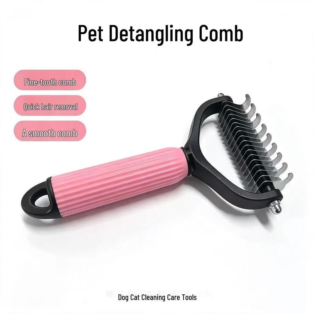 Multi-Purpose Flea Comb for Dogs and Cats - Fine-Toothed Plastic & Steel Needle Design