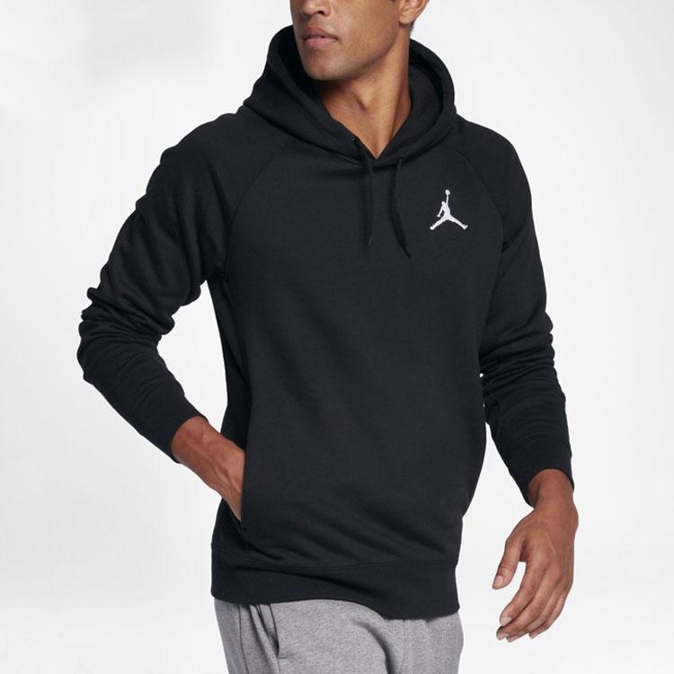 Jordan Embroidered Logo Sport Casual Pullover Hoodie Men Tops Black 823067-010