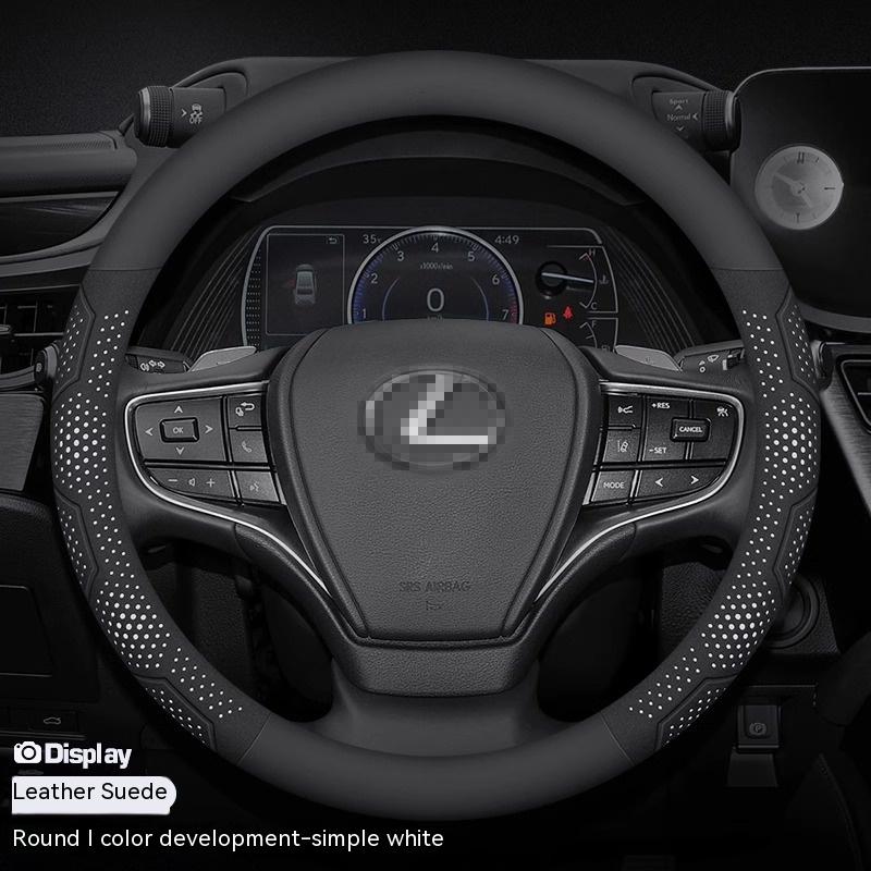 For Lexus GS300h ES300h ES330 ES350 NX300h IS300 RX300 IS250 CT200h Carbon fiber Suede Car Steering Wheel Cover Auto Accessories