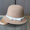 French elegant bow fisherman hat autumn and winter warm top hat literary wool felt hat versatile small fragrant wind basin hat