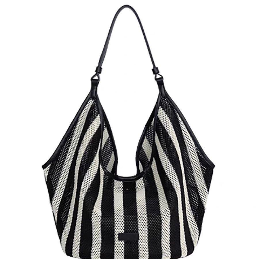 Summer Basket Woven Bag for Women's Leisure Vacation Lazy One Shoulder Underarm Tote Large Capacity Commuter Bag