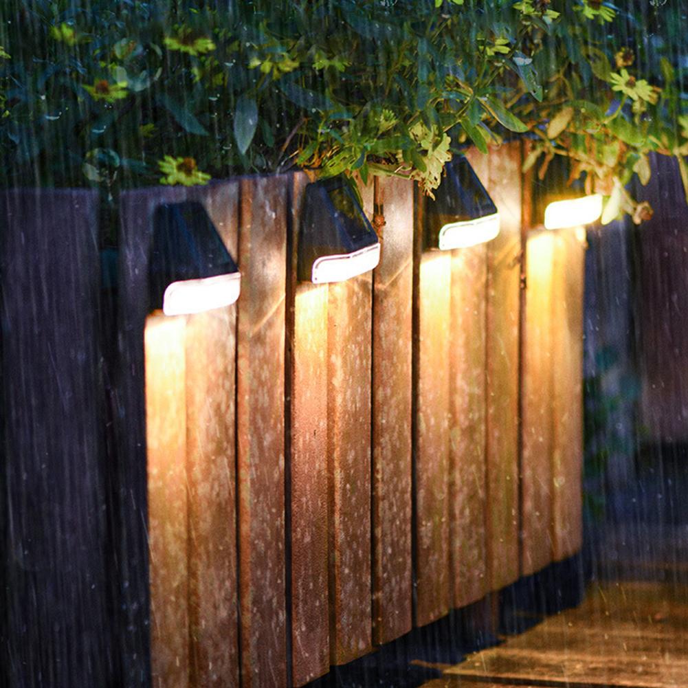 4 Pack Led Solar Deck Lights Outdoor Waterproof Step Lights Auto On/Off Fence Lamp For Stairs Step Railing Yard Patio