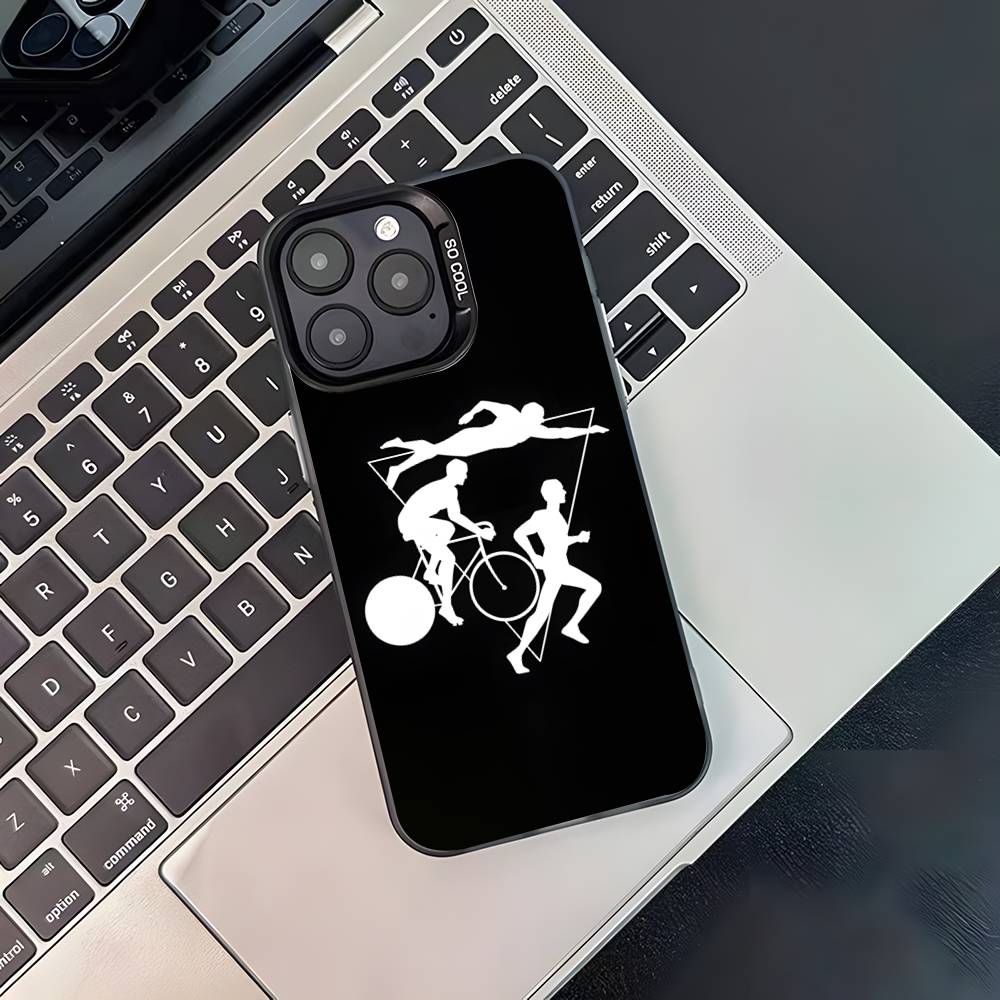 

Triathlon Swim Bike Run Tri Life Black Matte Shockproof CoverPhone Case For iPhone 17,16,15,14,13,12,11,Pro,Max,Plus iPhone16PRO