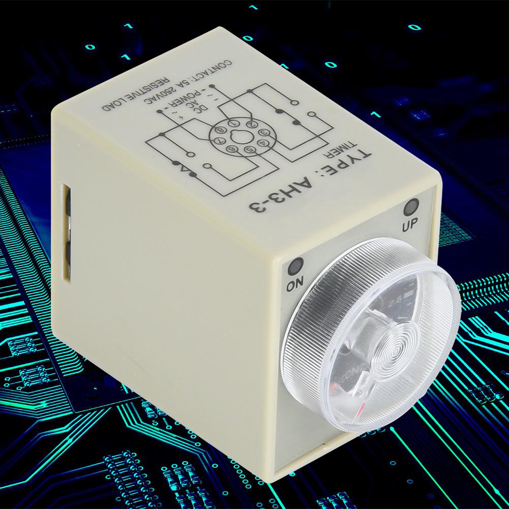 AH3 3 Zeitrelais Elektronischer Typ Einstellbares Auslöseverzögerungszeitrelais 8 Pins 3S (DC24V)