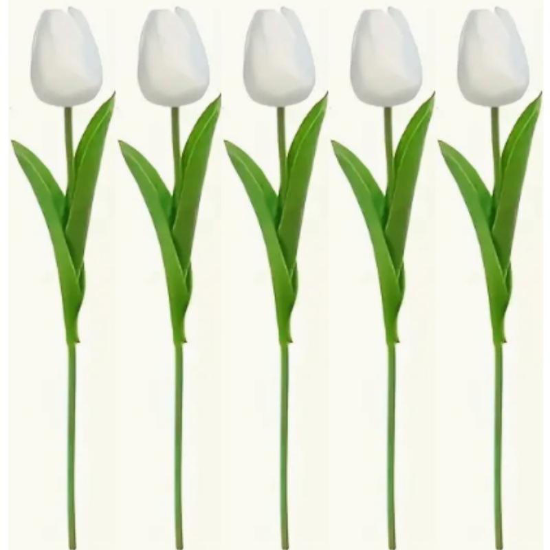 

Элегантный белый тюльпан, имитация цветка, стебель из ПУ-пластика с эффектом реального прикосновения, идеально подходит для свадебных букетов и украшений для вечеринок