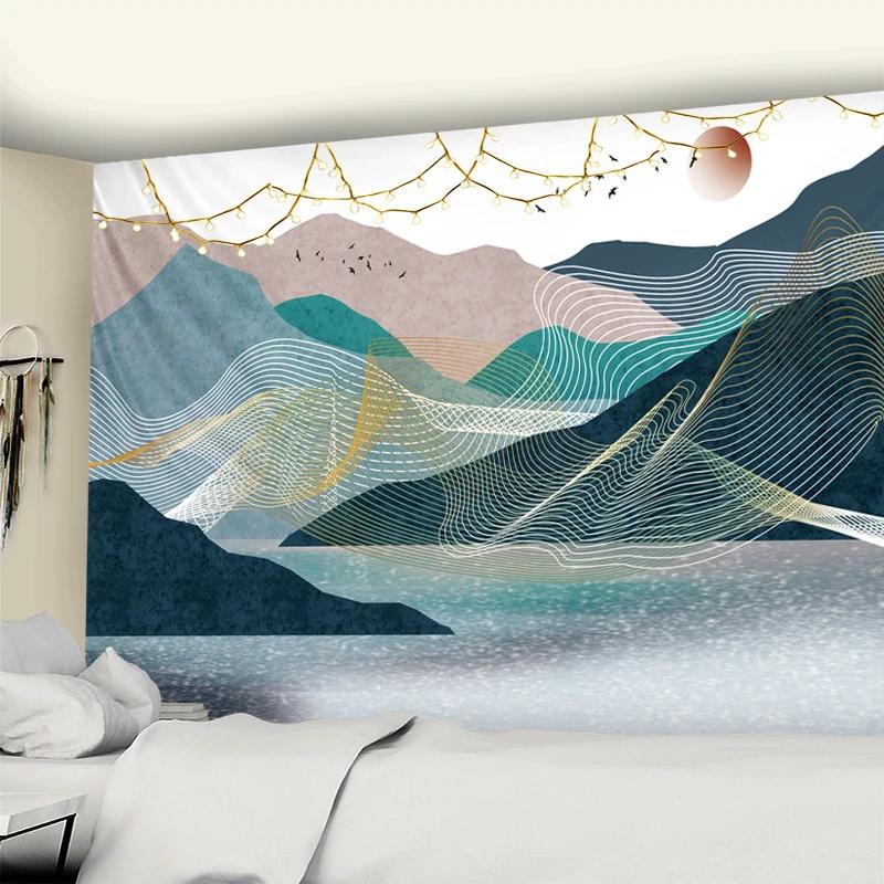 Natural Scenery Sun Forest Mountain Tapestry Wall Hanging Wall Hippie Wall Carpets Beauty Psychedelic Tapestry