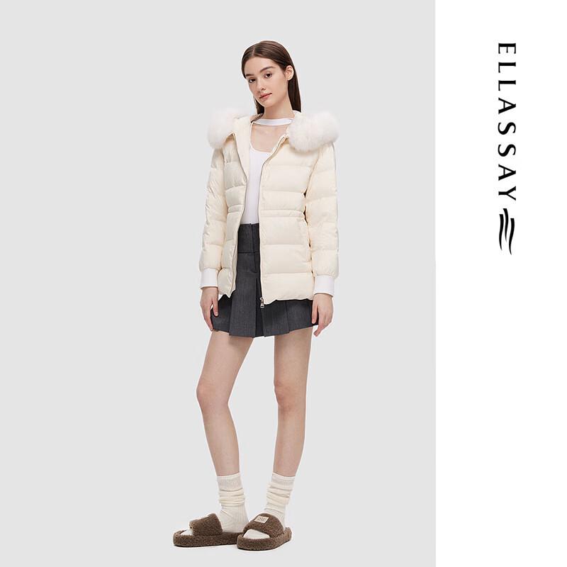 ELLASSAY Women's Autumn/Winter Waist-Cinched Parka Down Jacket EWD344L04100