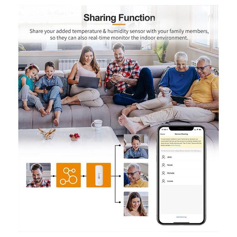 Tuya Wifi Temperatures Humidity Sensor Wireless Thermometer Monitor For Freezer Fish Tank,Home Office Garden