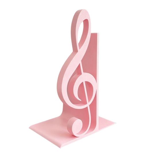 Treble Clef Table Ornament 3D Printed Music Note Bookend, Decorative Shelf Organizer, Modern Desk Decor for Home Book Office Study, Heavy Base Sturdy