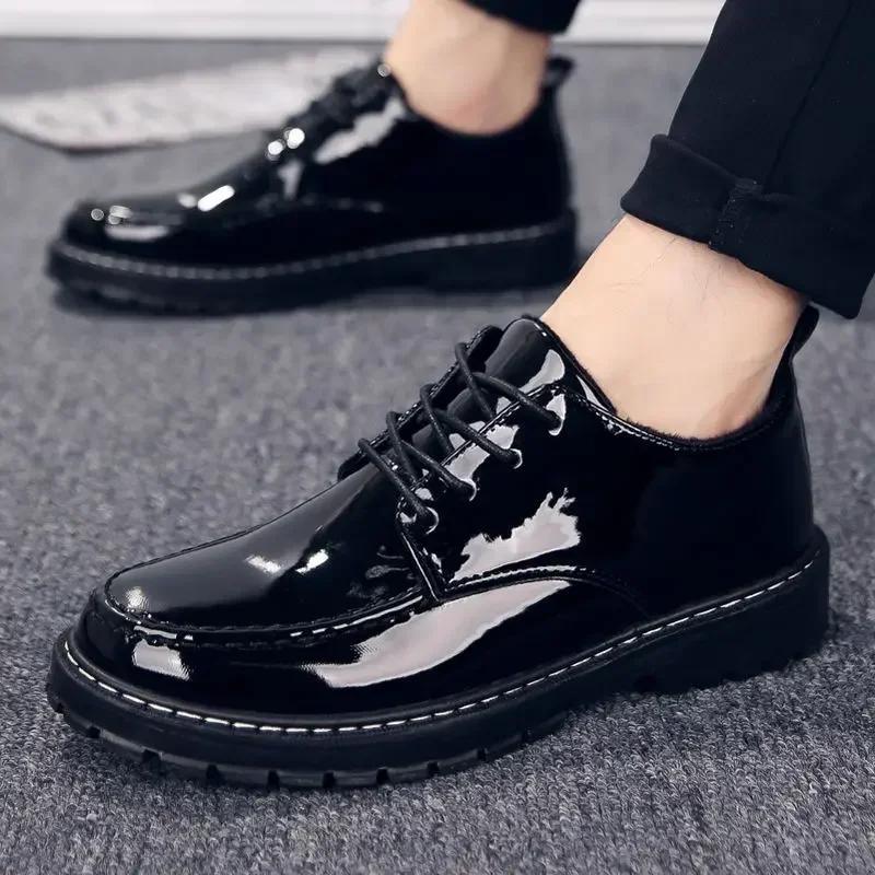 Fashion Round Toe Formal Leather Brogue Shoes for Men Business Dress Social Legitimate Designer Luxury Sale 2024 Trend Man Casual Shoe