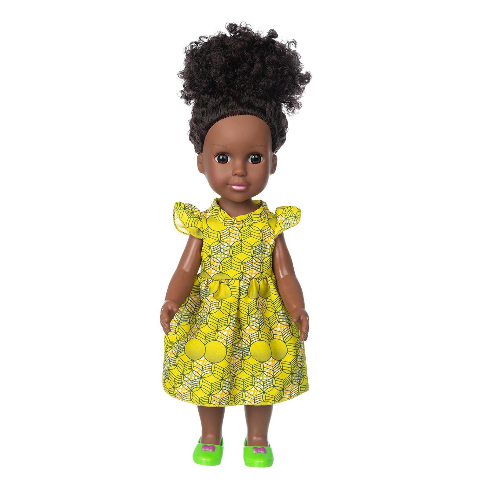 

Черная черная детская милая вьющаяся черная виниловая детская игрушка 35 см