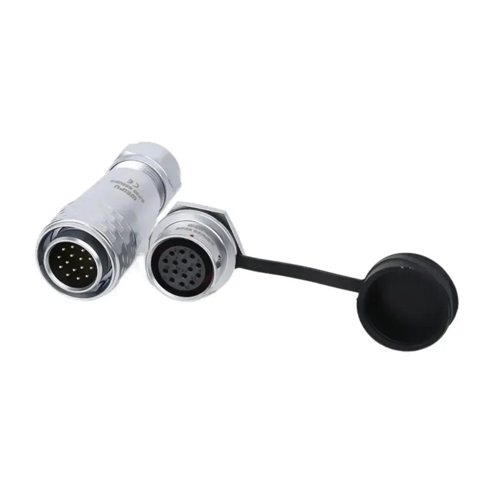 WEIPU SF20 SF2010/P SF2012/S Waterproof 2 3 4 5 6 7 8 9 12 15 Pin Industrial Power Aviation Connector M20 Rear Nut Seat IP67