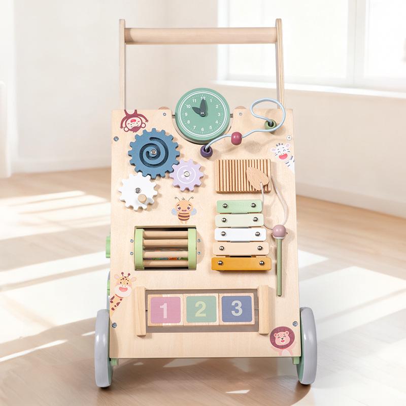 Multifunctional Wooden Baby Walker and Stroller