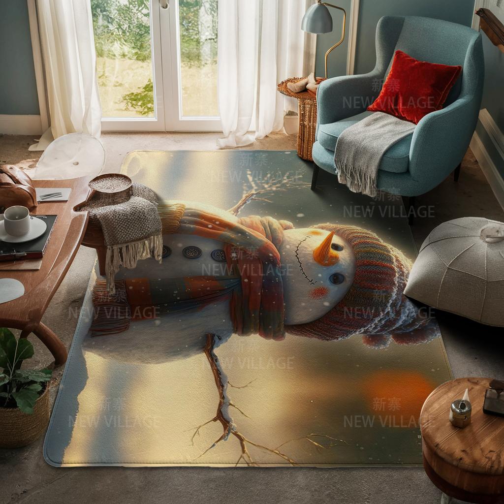 House Entrance Carpet Home Door Mat Living Room Bath Foot Bathroom Non-slip Water Absorption Rugs Bath Merry Christmas Winter