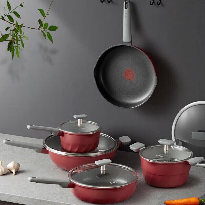 Supor Crystal Cast Titanium Wok with Red Dot Indicator
