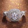 New Eternity Engagement Ring with Clear White Cubic Zirconia Prong Setting Fashion Wedding Rings for Women