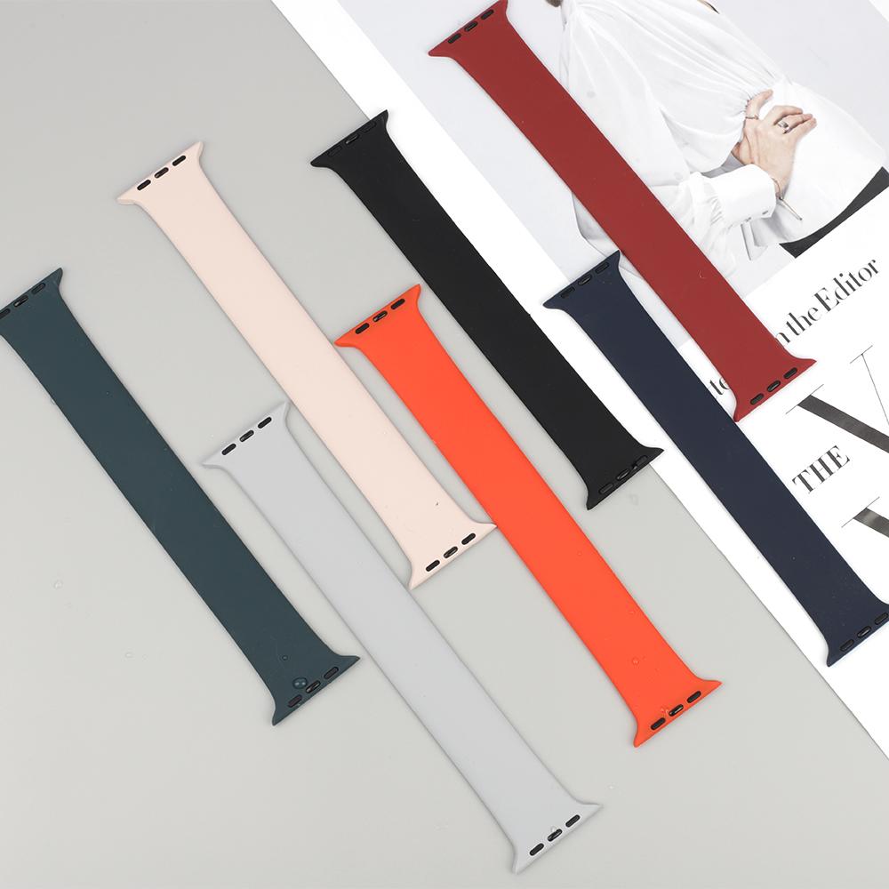 Silicone Loop Watchband 42mm 38mm 40mm 44mm Belt Bracelet Sport Wristband Replacement Watch Strap for Watches SE 6 5 4 3 2 1