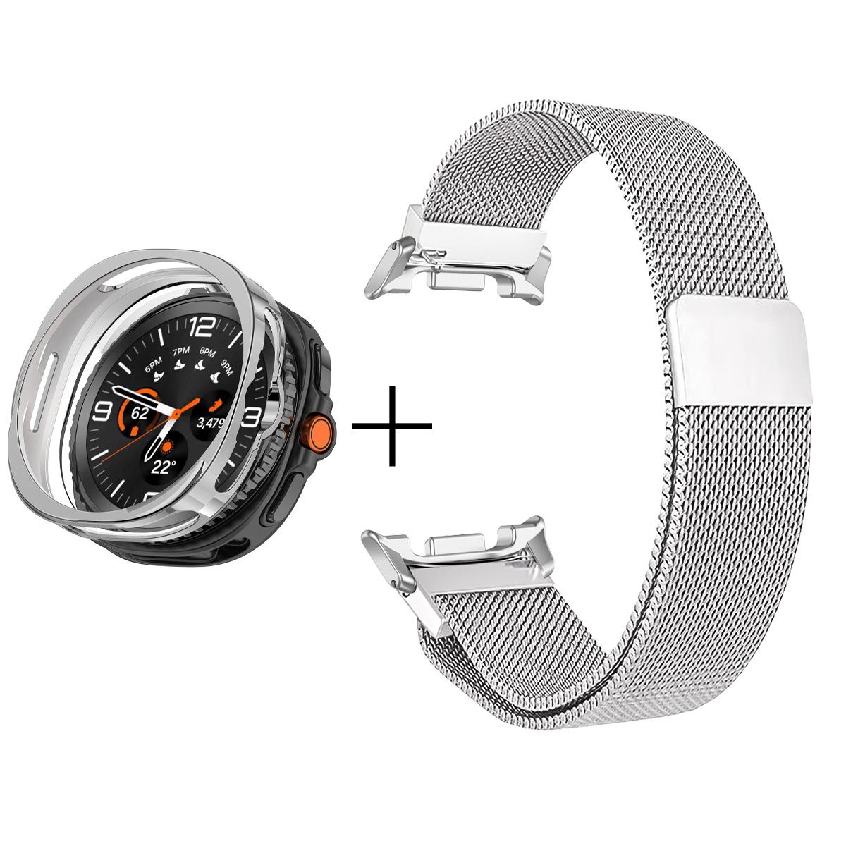 

Milanese Strap+Case for Samsung Galaxy Watch 8 40mm 44mm 8 Classic 46mm 7Ultra/Ultra 2025 47mm Magnetic Metal Mesh Band Bracelet Watch 8 Classic 46mm