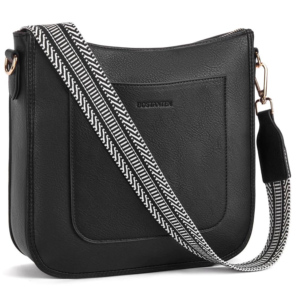 Crossbody Bags for Women Trendy Vegan Leather Hobo Handbags Fashion Shoulder Purse with Adjustable Guitar Strap