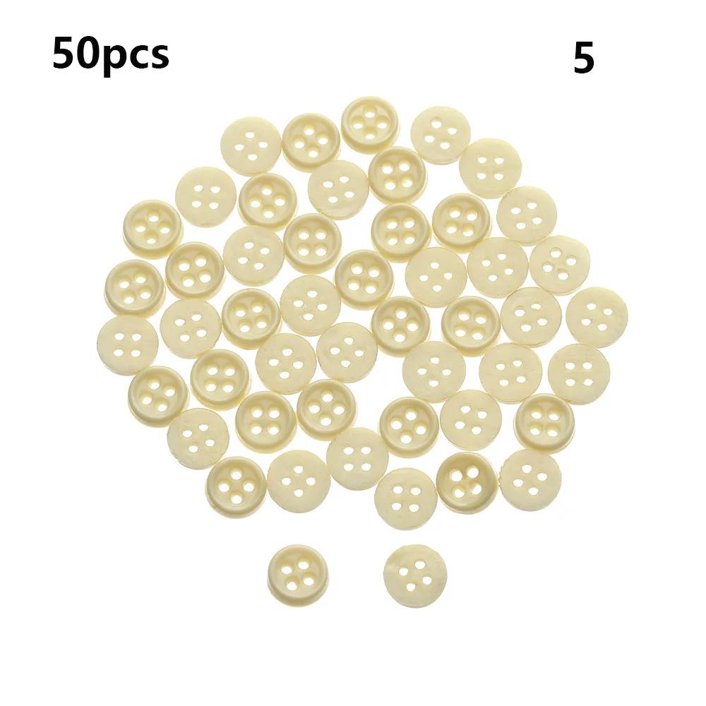 50pcs 4 Holes Mini Buttons for Doll Clothes Round Candy Color Plastic Buckles DIY Doll Bag Sewing Handmade Doll Accessorie