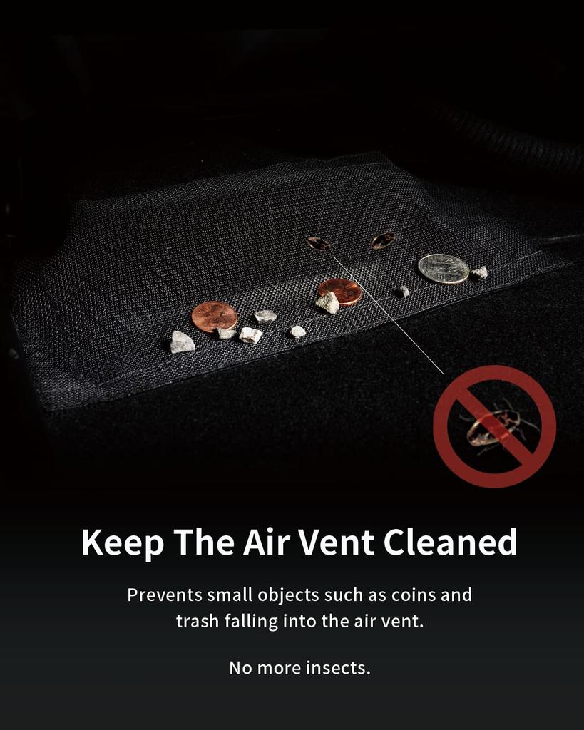 Jowua Rear Seat Under Air Vent Covers for Tesla Model 3 Model Water Resistant Mesh Cloth and Velcro 2 Also Supports 2024 Model 3 Highland Y, Pack,