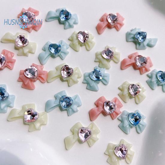 10ks Bow Nail Charms Dragon Heart Resin 3D Ekologické kosmetické doplňky pro krásné a okouzlující nehty