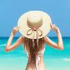 New Outdoor Resort Beach Hat, Ladies Spring Summer Dome Sunscreen Shade Straw Hat