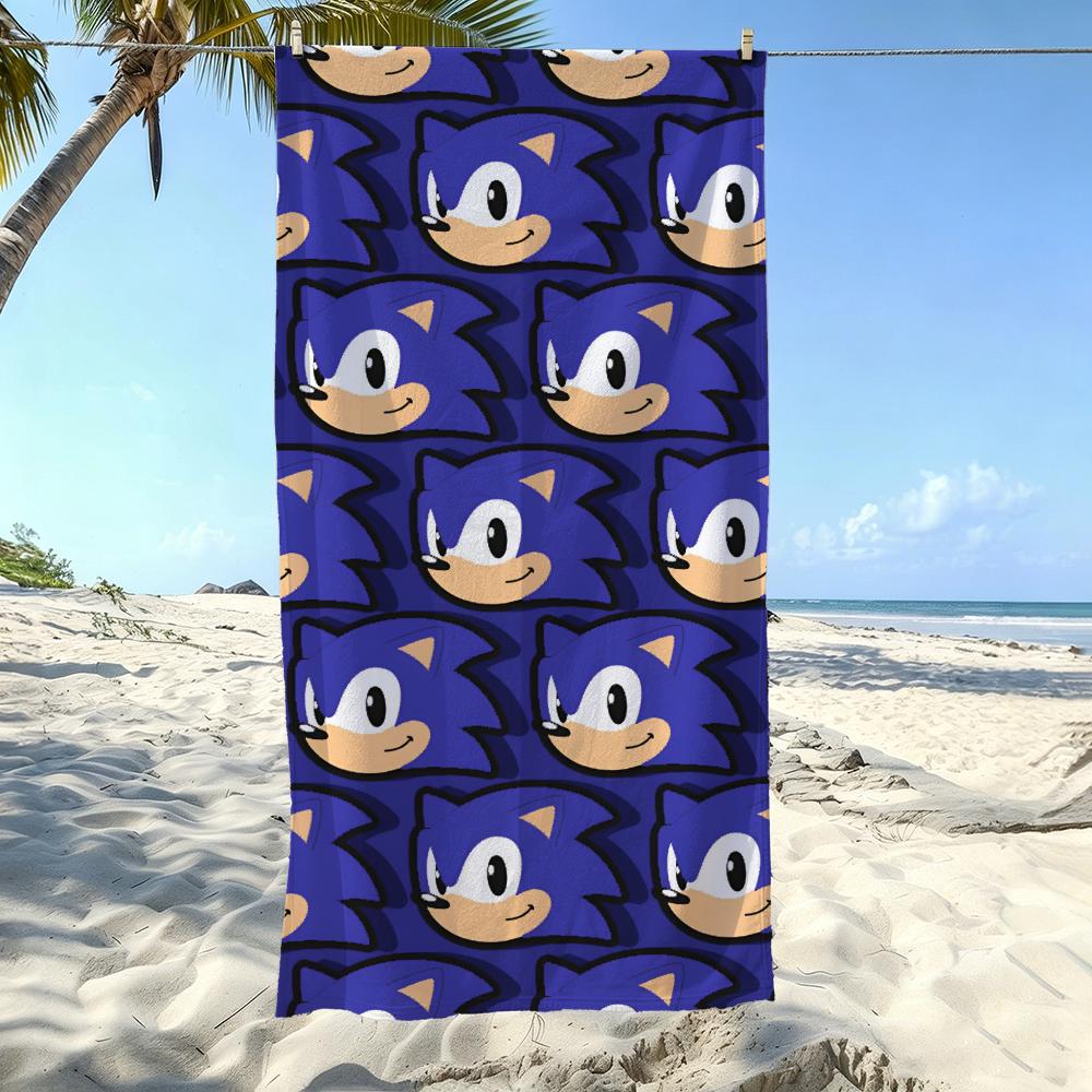 Speed S-Sonic The Hedgehogs Towel Kids Microfiber Quick Dry Sandproof Towel, Boys Girls Summer Pool Beach Swim Towel