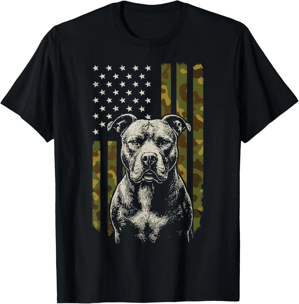 Funny Pitbull US Flag Pit Bull America Gift Unisex T-Shirt