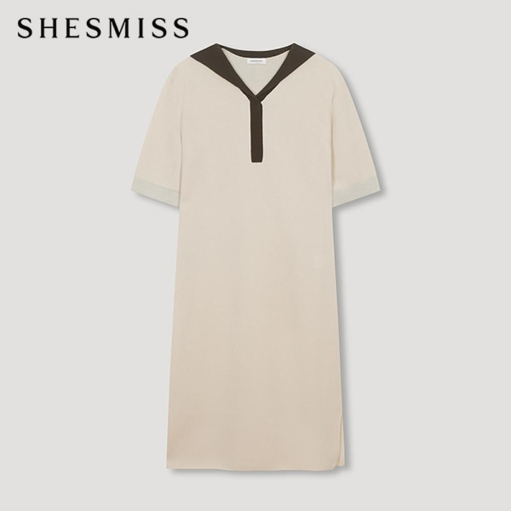 

She S miSS Sailor Collar Color Knit dreSS SSkopn21010 Lb light beige/55