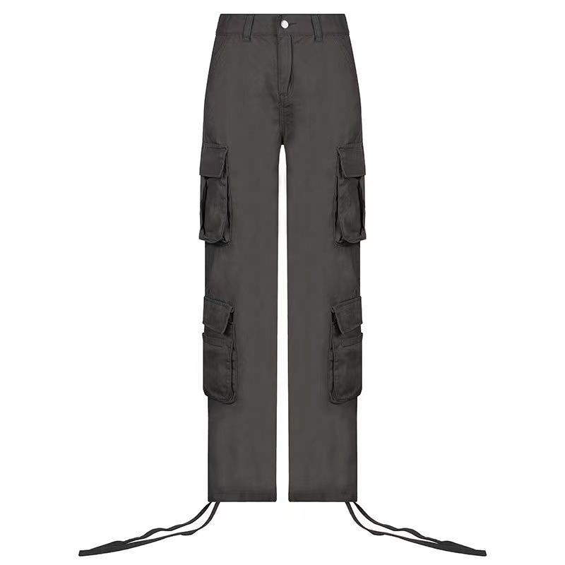 European & American Hip-Hop Style Women's Low Waist Workwear Denim Trousers