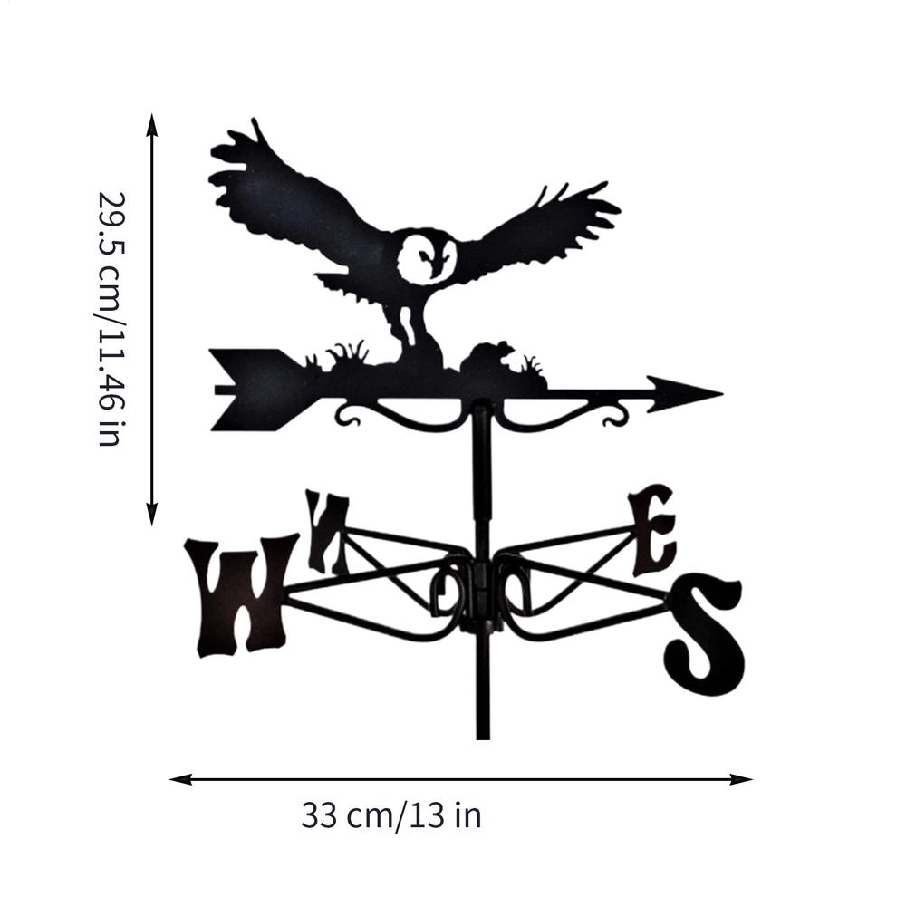 Metal weather vane Stand owl Wind Vane Roof Weather Vane man and dog eagle iron metal outdoor garden courtyard decoration