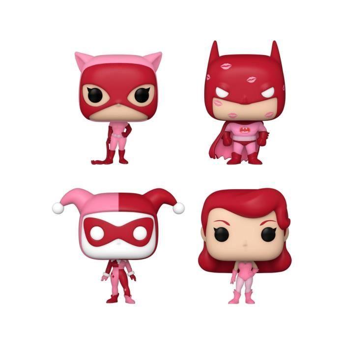 Figurines Pocket POP! DC Comics Valentines - FUNKO - Pack De 4 - Blanc - Mixte - 14 Ans Et Plus