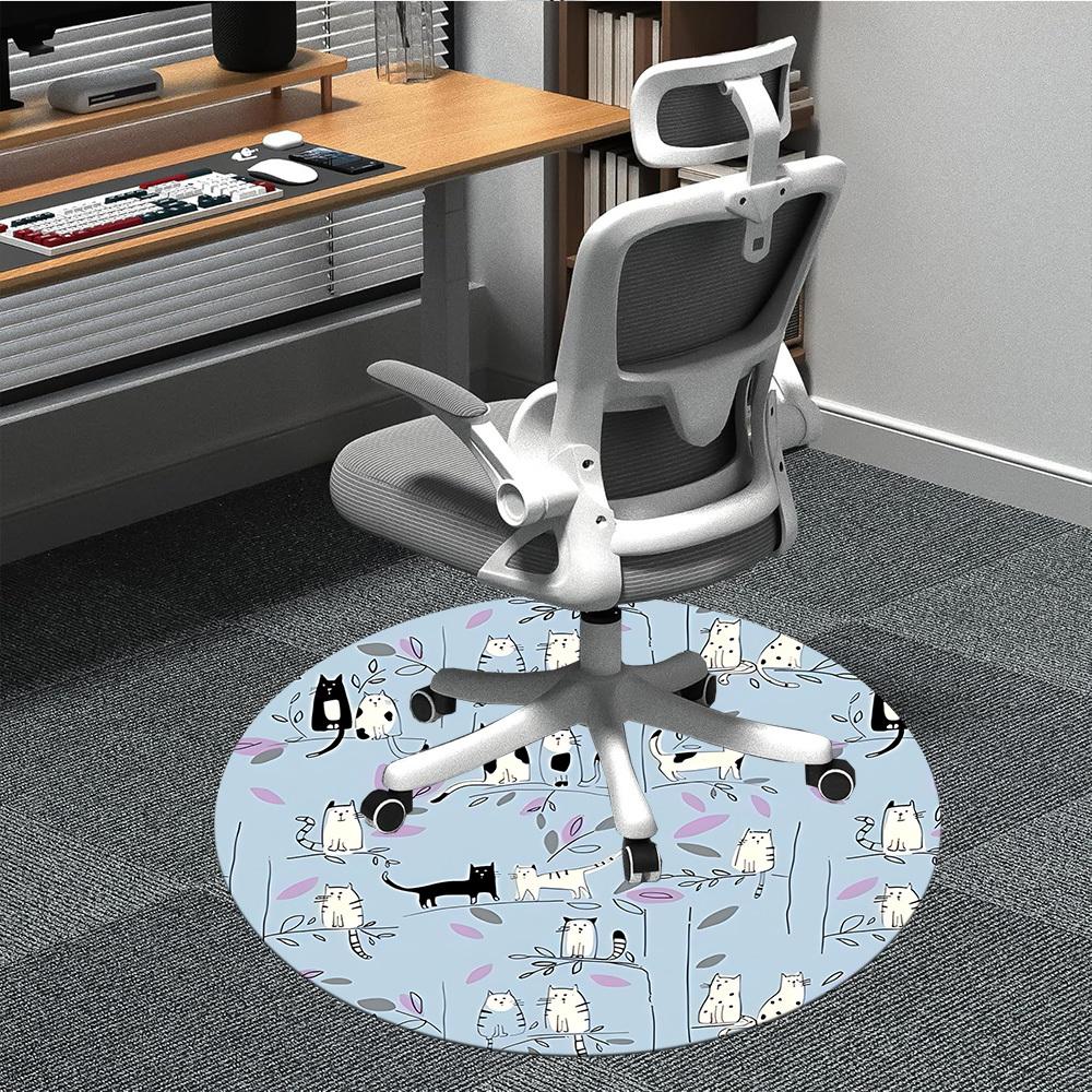 

1pc Cat Pattern Office Round Rug, Non-slip, Soft and Durable Office Rug for Interior Decoration, Perfect for Office, Beautiful Decoration yy260312025 80cm by 80cm