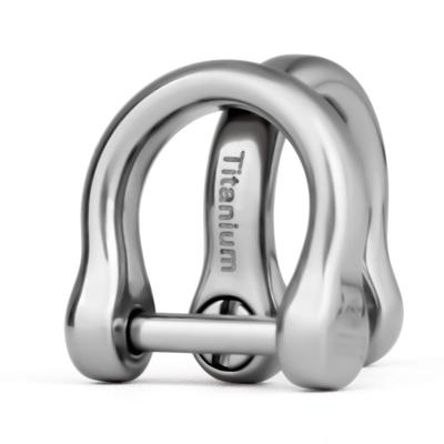 TISUR Keyring Titanium Mini D-Ring Key Car Motorcycle Keychain Cute Keychain Small with Screwdriver, Titanium Polished 2 Pieces