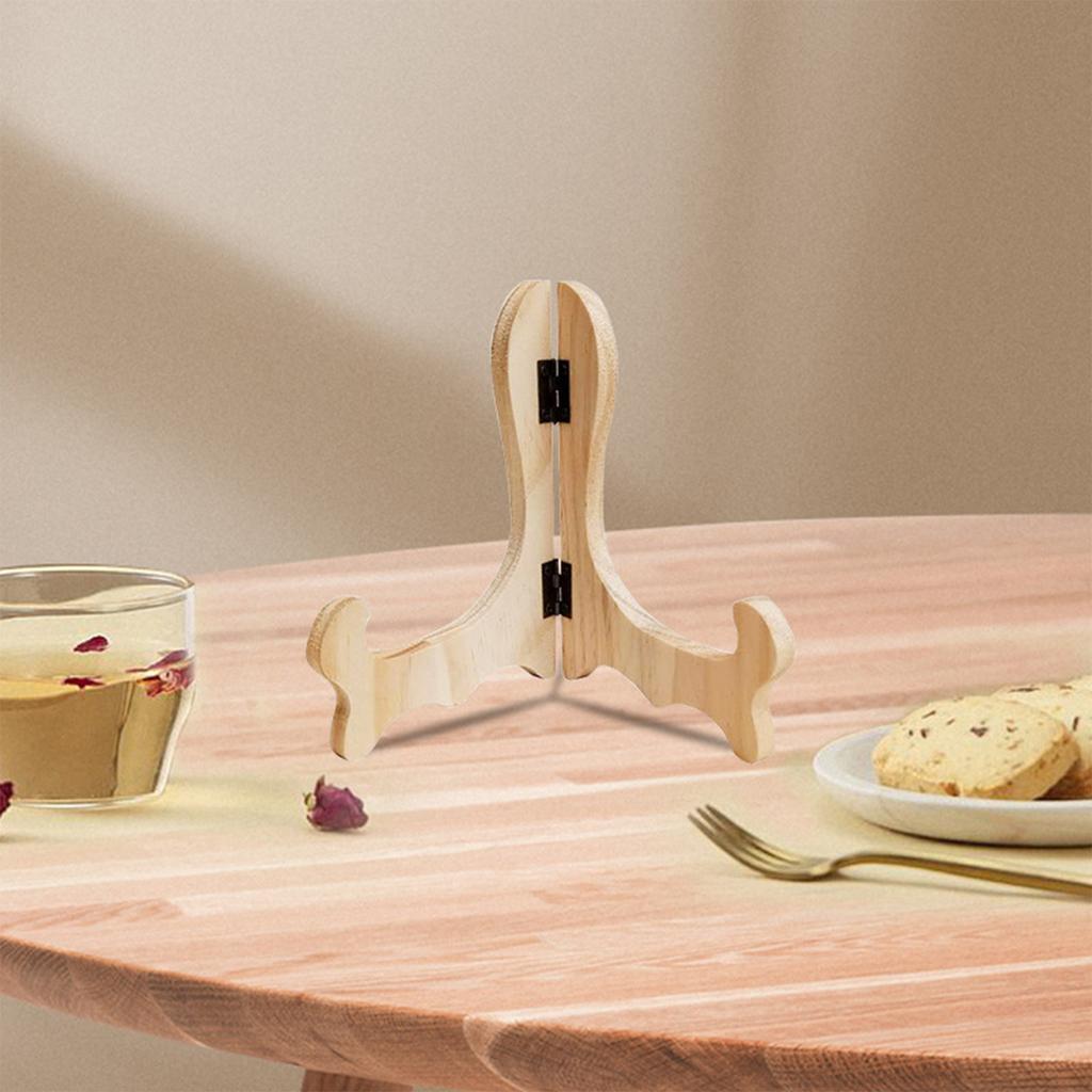 2 Pieces Sturdy Wood Display Stands for Plates and Sculptures Suitable for Any Decoration Elegant Styles Various Sizes