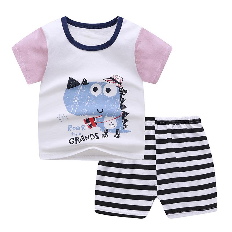 Cute Children Short-sleeved Suit Baby T-shirt Set Cotton Short-sleeved Shorts Kids Summer Children's Clothing