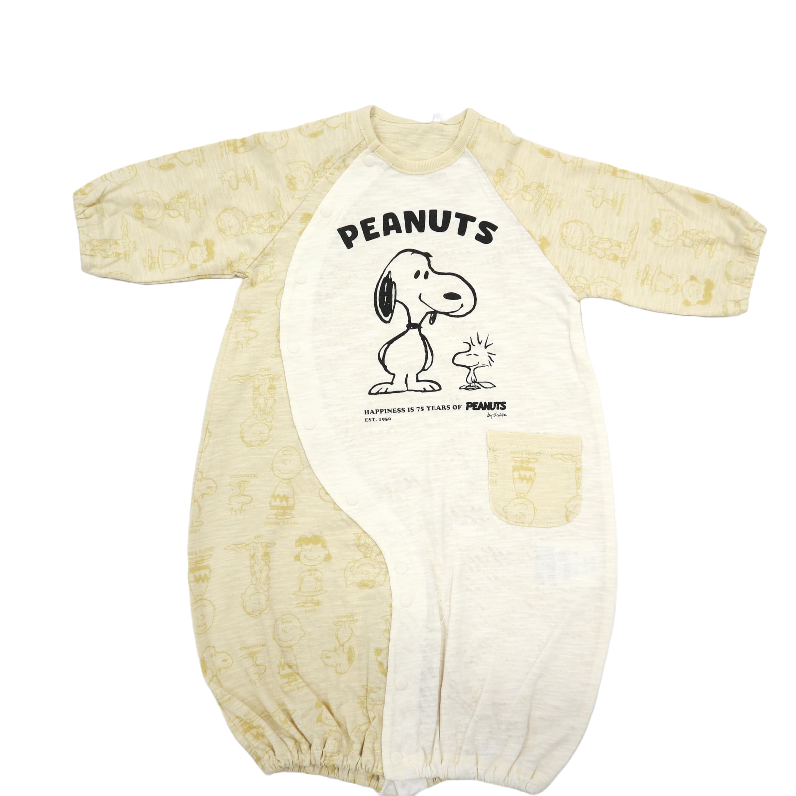 

Новорожденный Все Снупи Новорожденный Все Слаб Джерси 75-я годовщина Детская одежда Мальчики Девочки Бежевый [TAKIHYO] Двусторонний Двусторонний 50-70 бежевый