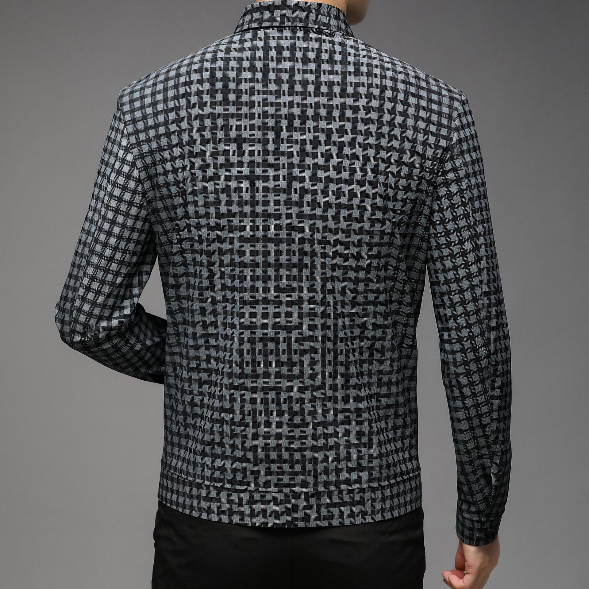 Корейская мужская куртка в клетку — фото 4