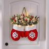 with LED Lights Christmas Mitten Wreath Artificial Berries Christmas Door Garland  New Year