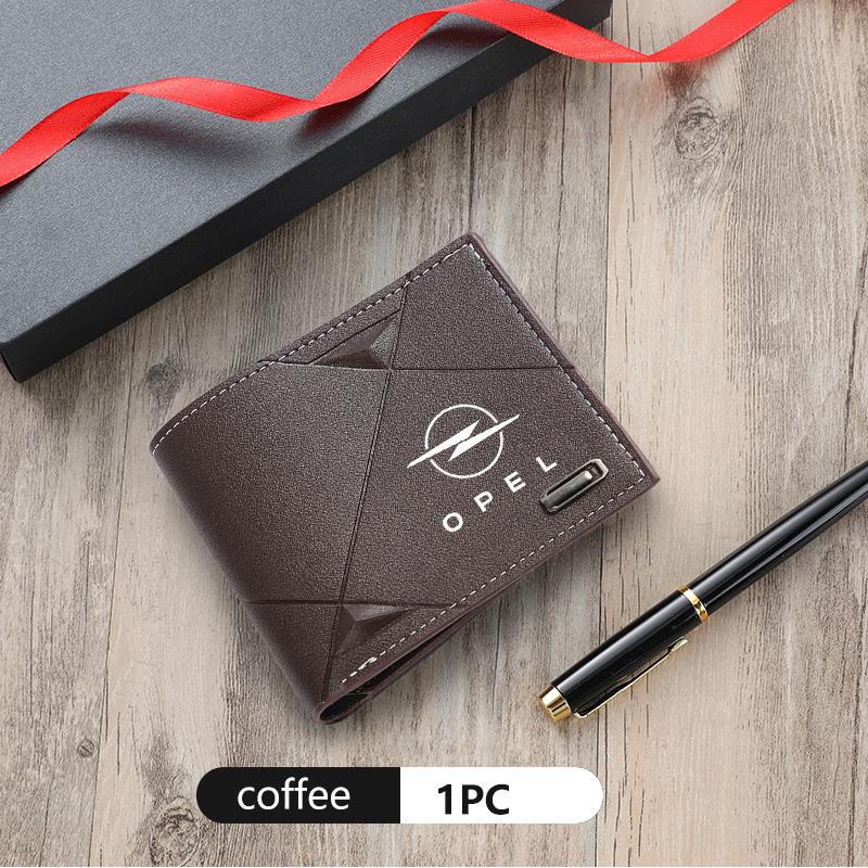 For Opel Car Styling Men Fashion Short Wallet Coin Purse Credit Card Organiser Accessories Insignia Corsa Grandland Antara