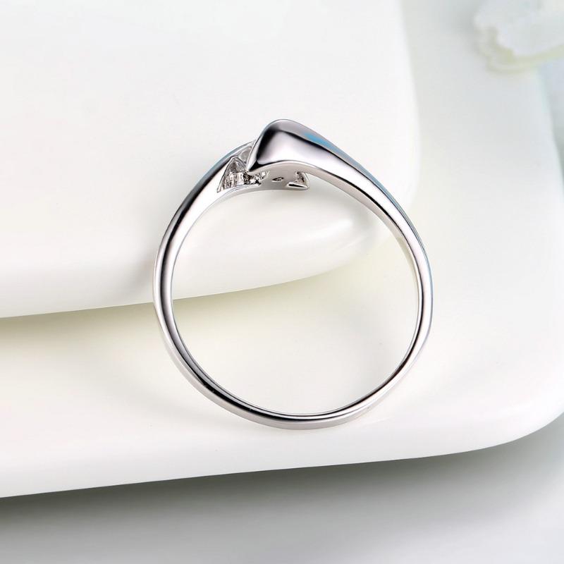 Šperky korejský styl móda minimalistické doplňky kubický zirkon pokovený bílým zlatem unisex prsten
