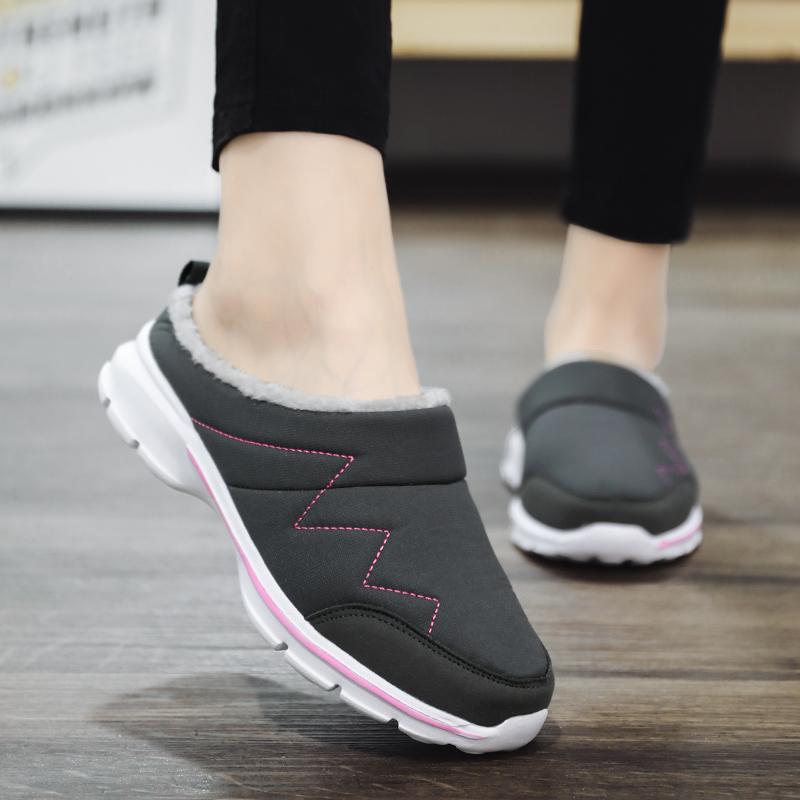 Men Women Plush Slippers Winter Indoor Outdoor Walking Shoes Warm Casual Flats Cotton Shoes Big Size 36-48